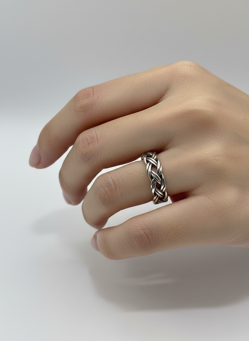 Braided 6mm Woven Unisex Wedding Ring or Daily Wear Band