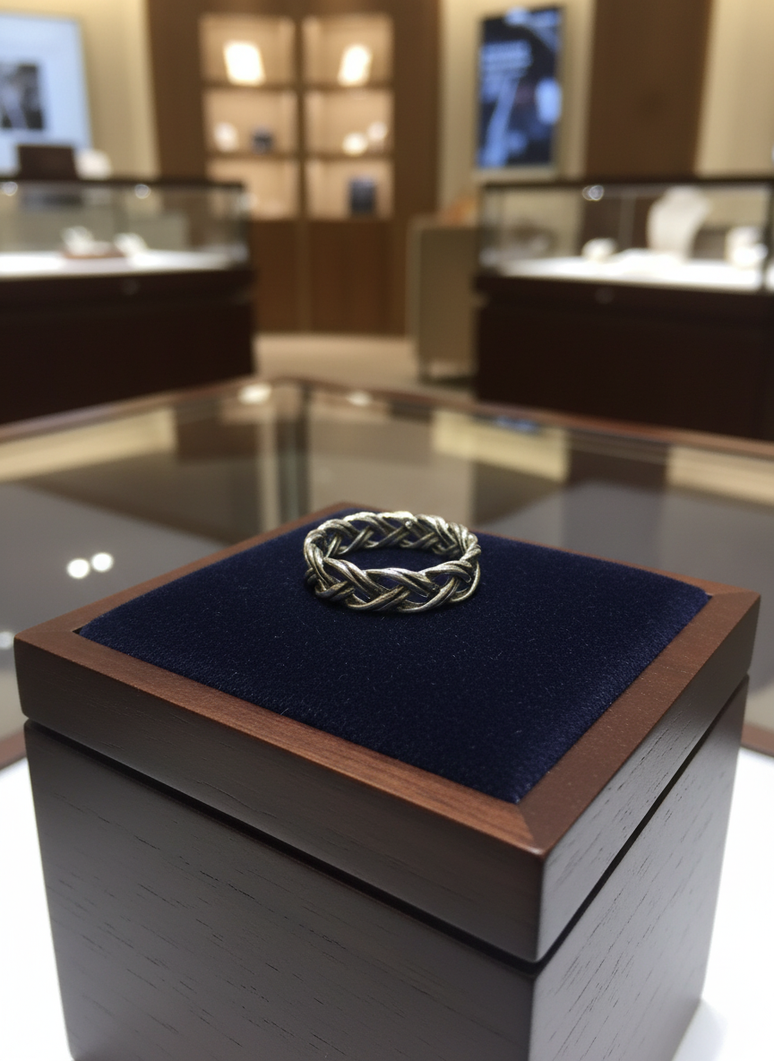 Braided 6mm Woven Unisex Wedding Ring or Daily Wear Band