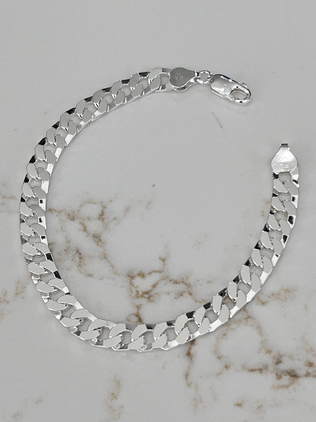 Square Link Unisex Bracelet – Sterling Silver