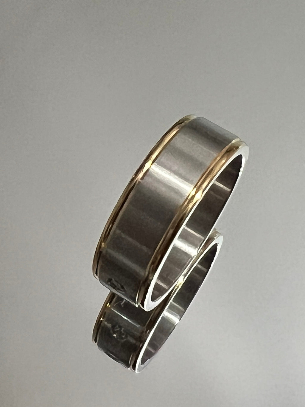 Three Diamond Masculine Wedding Ring