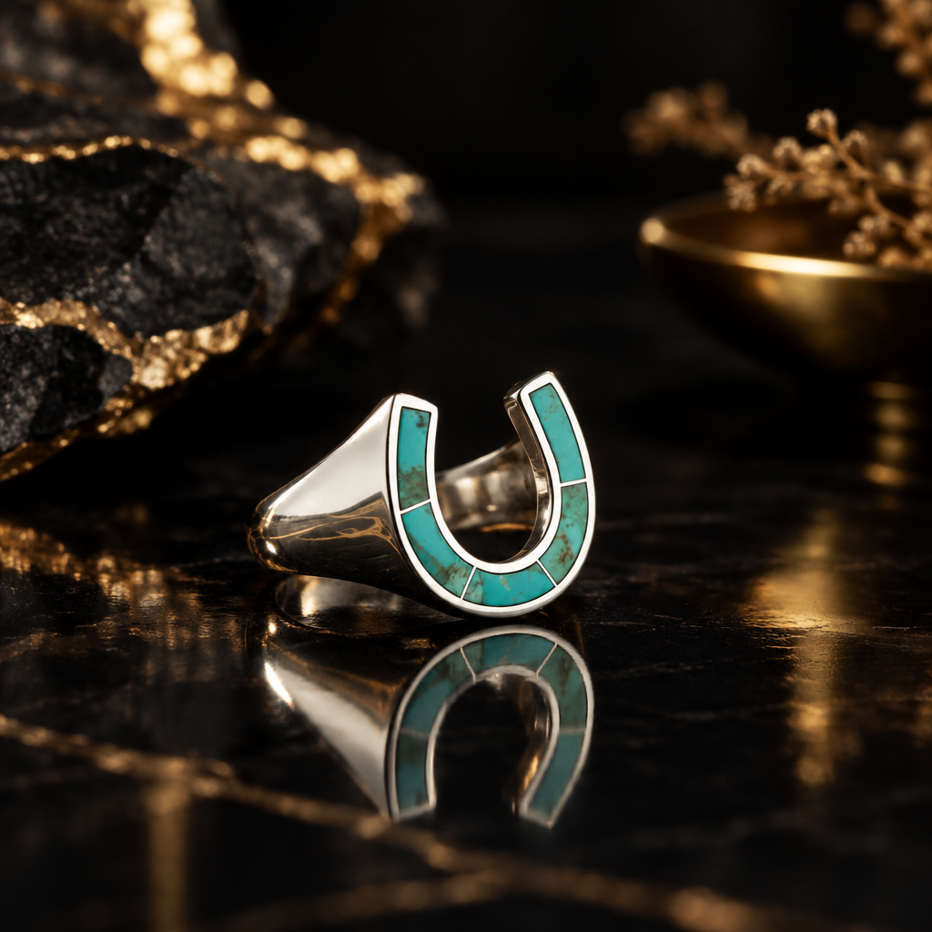 Horseshoe Turquoise Ring – Sterling Silver