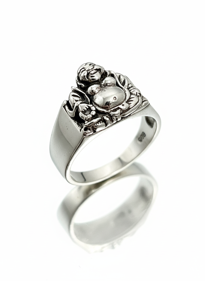 Sterling Silver 925 Buddha Ring