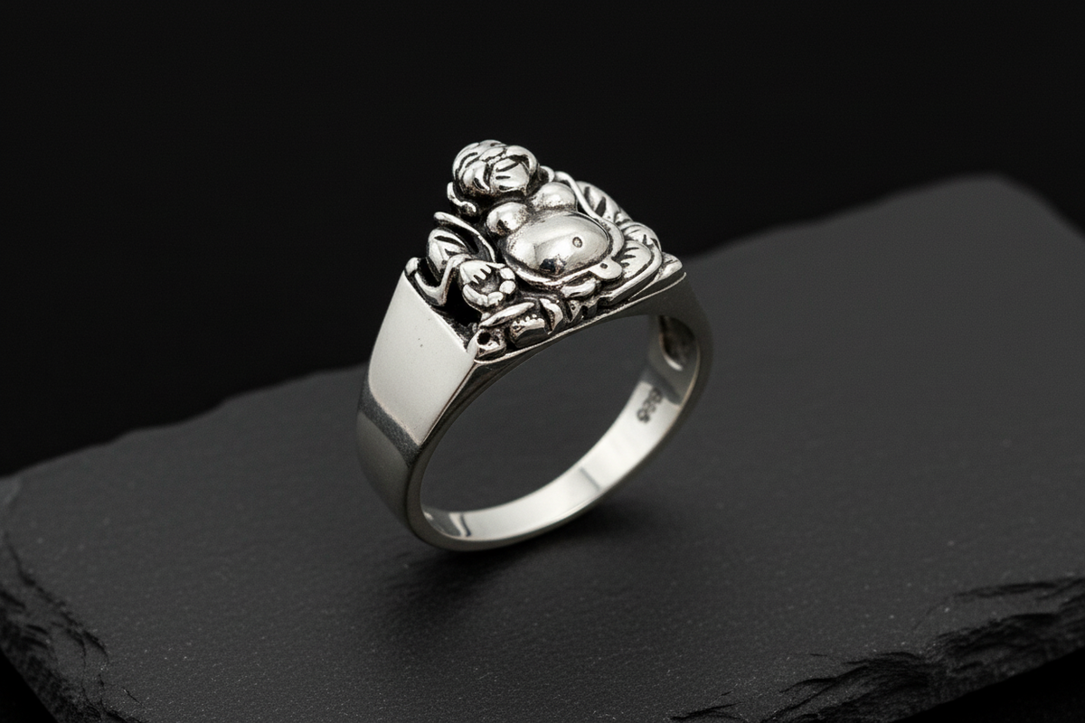 Sterling Silver 925 Buddha Ring