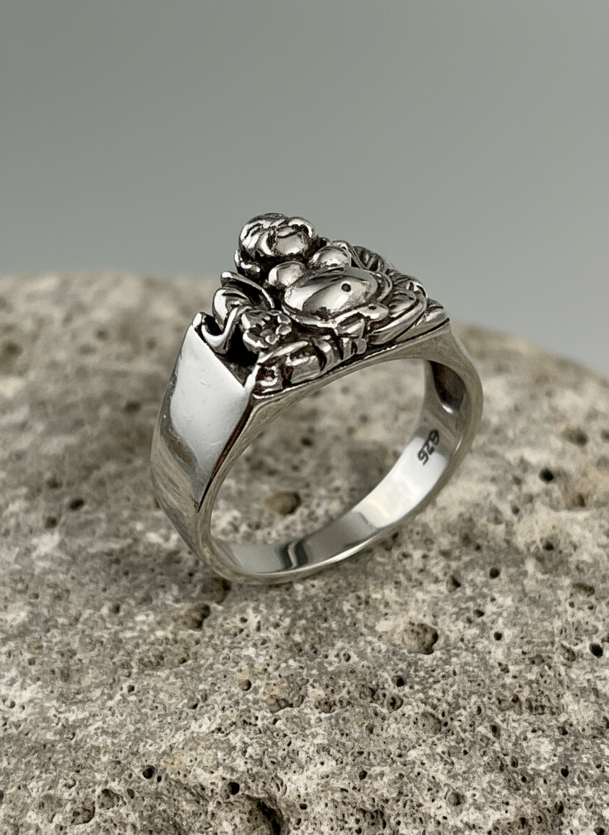 Sterling Silver 925 Buddha Ring