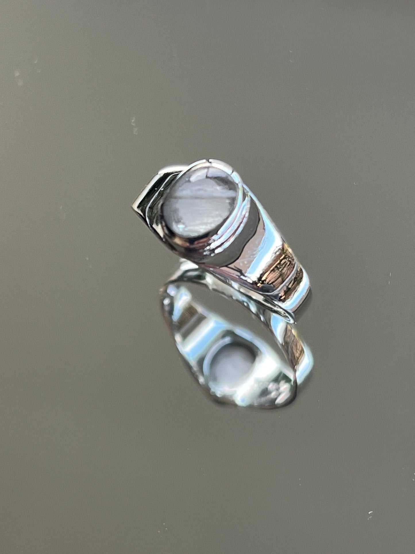 Sterling Silver 925 Unisex Moonstone Signet Ring
