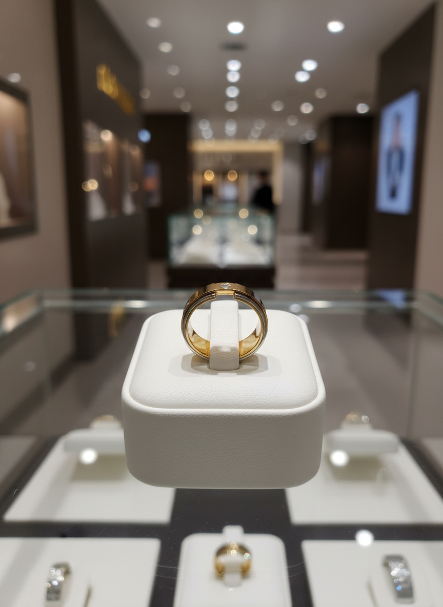 Gold/Silver Stainless Steel Band Ring: High Polish Unisex Jewelry (Size 13)