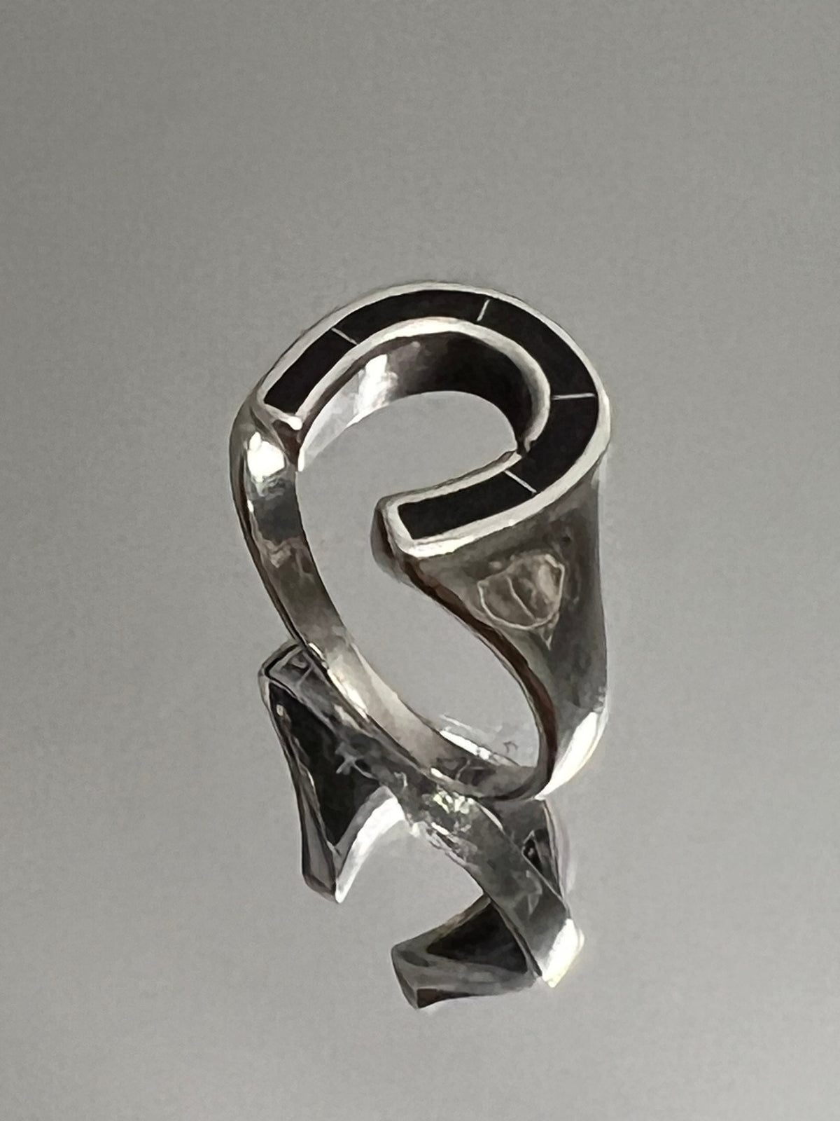 Horse Shoe Ring Black Obsidian