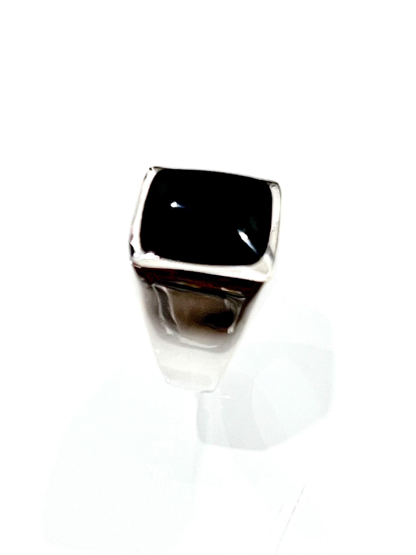 Onyx Sterling Silver Ring for Men: Traditional Band
