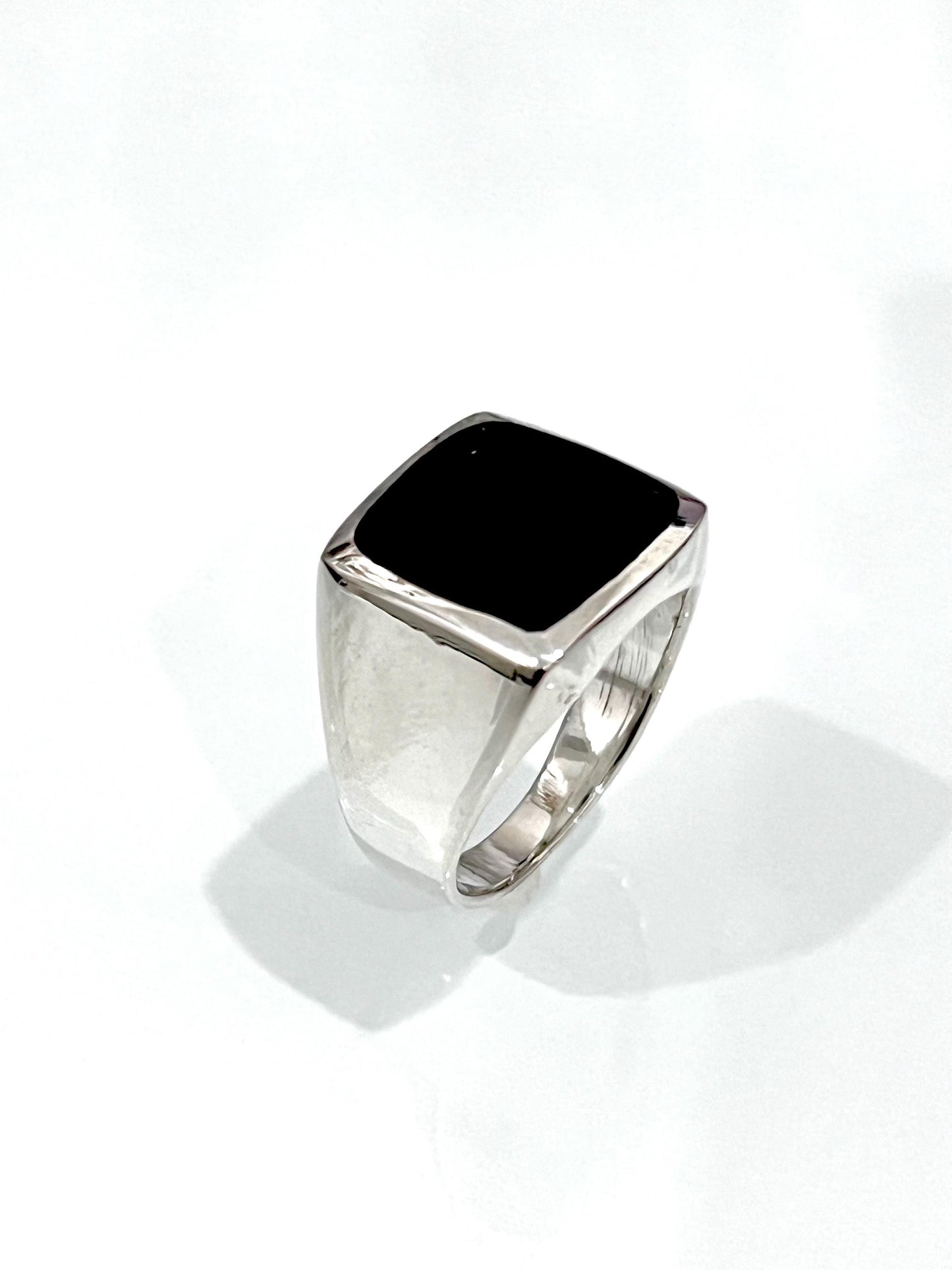 Onyx Sterling Silver Ring for Men: Traditional Band