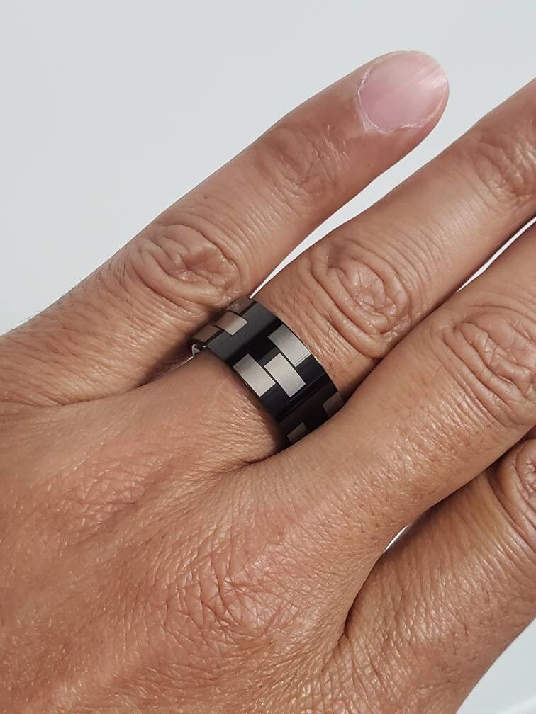 Black 3 Square Print Band