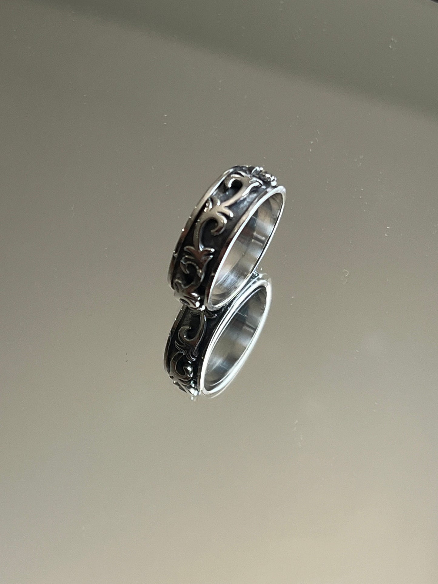 Sterling Silver Vine Men's Spinner Ring, 7.2mm  Engagement, trendy