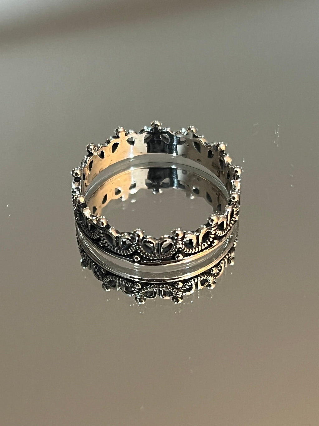 6mm Crown Ring with CZ – Sterling Silver