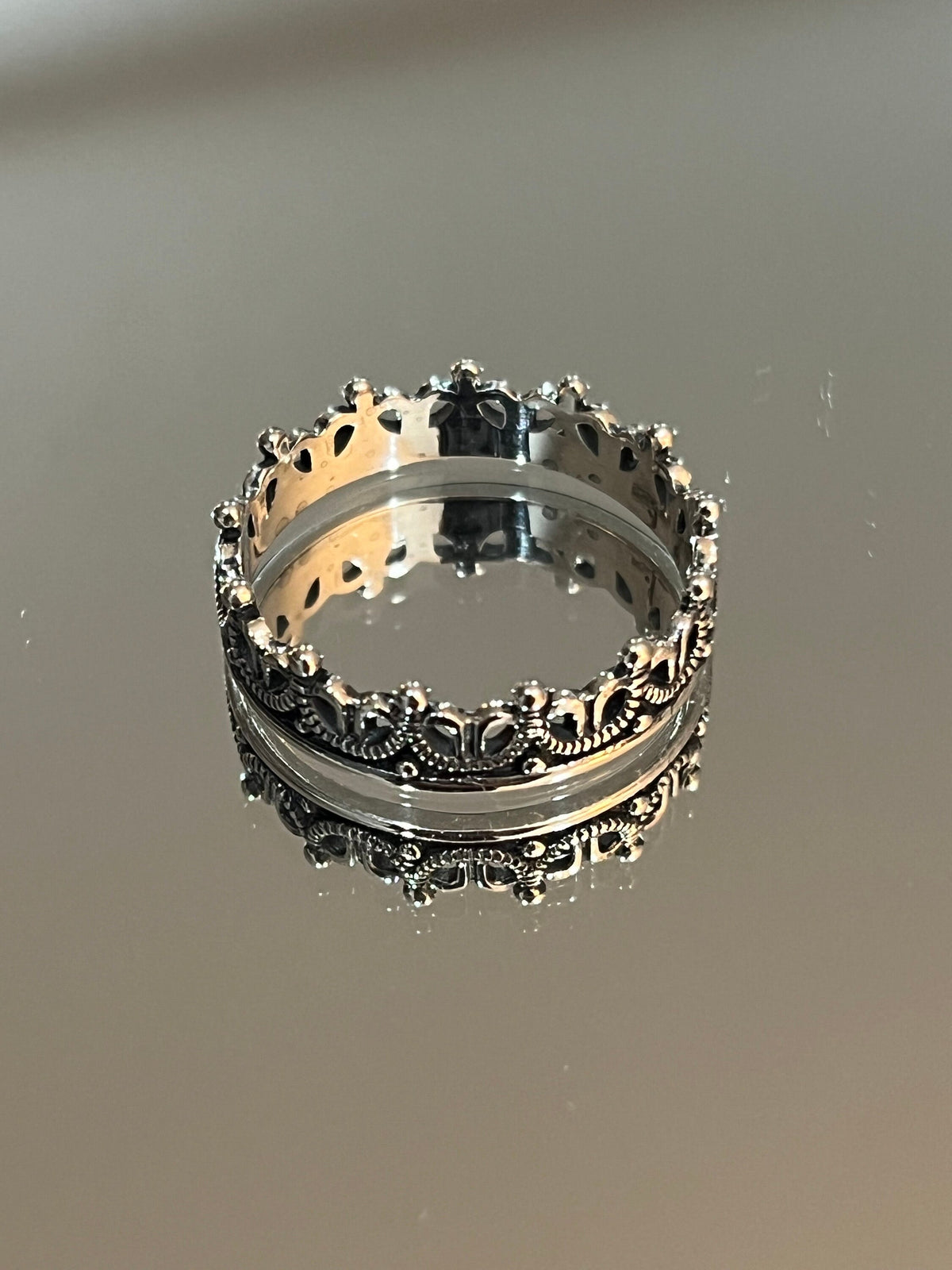 6mm Crown Ring with CZ – Sterling Silver