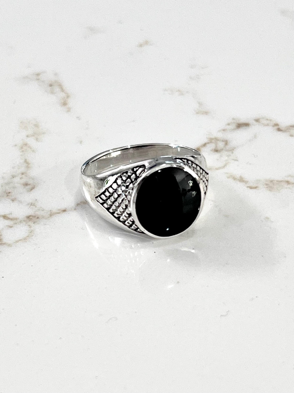 Black Onyx Men's Signet Ring – Sterling Silver