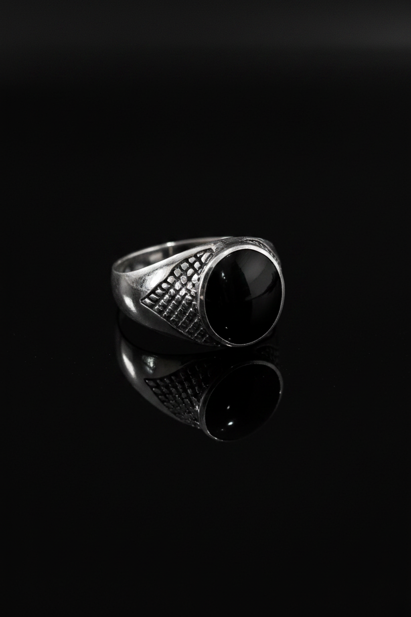 Black Onyx Men's Signet Ring – Sterling Silver