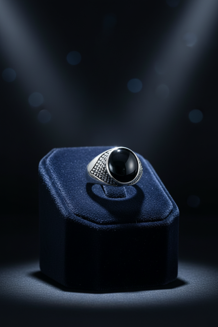 Black Onyx Men's Signet Ring – Sterling Silver
