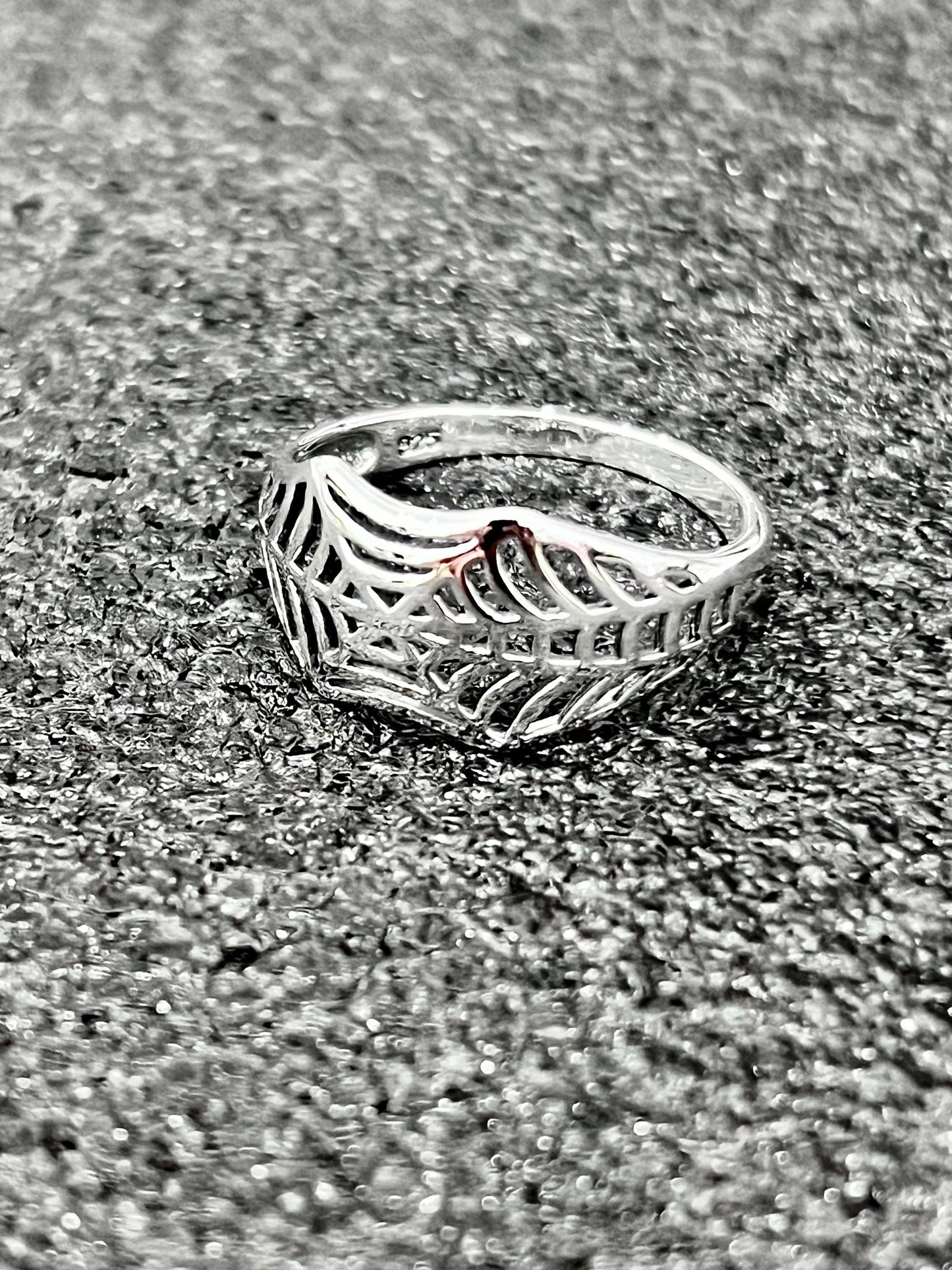 Spider Web Sterling Silver Ring