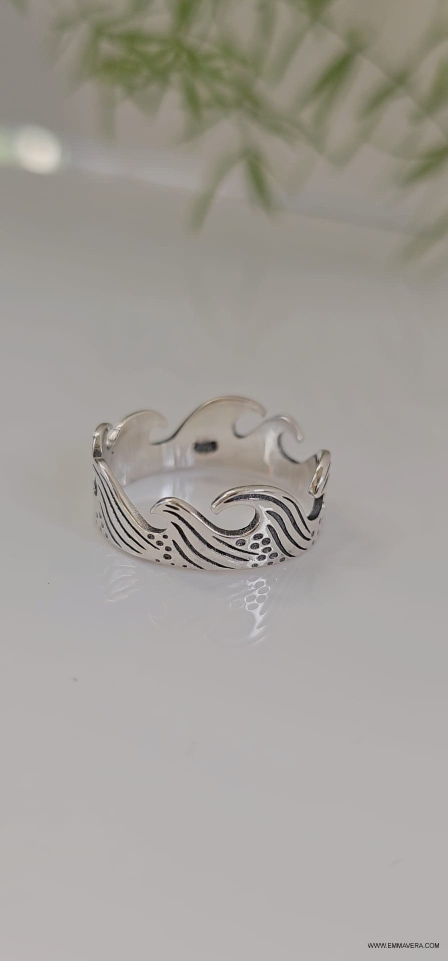 Ocean Wave Men's Ring – 925 Sterling Silver