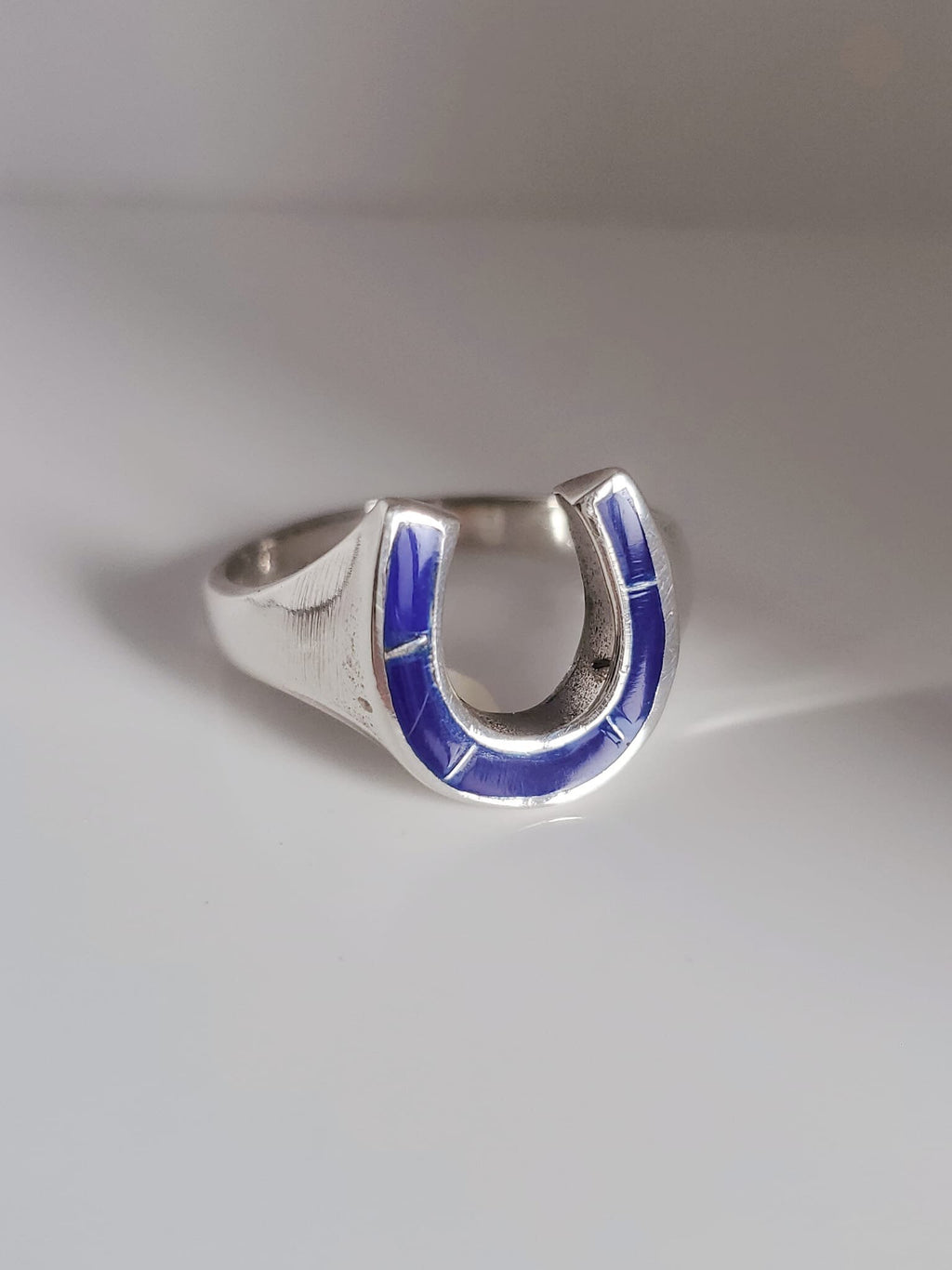 Horse Shoe Blue Rider Ring