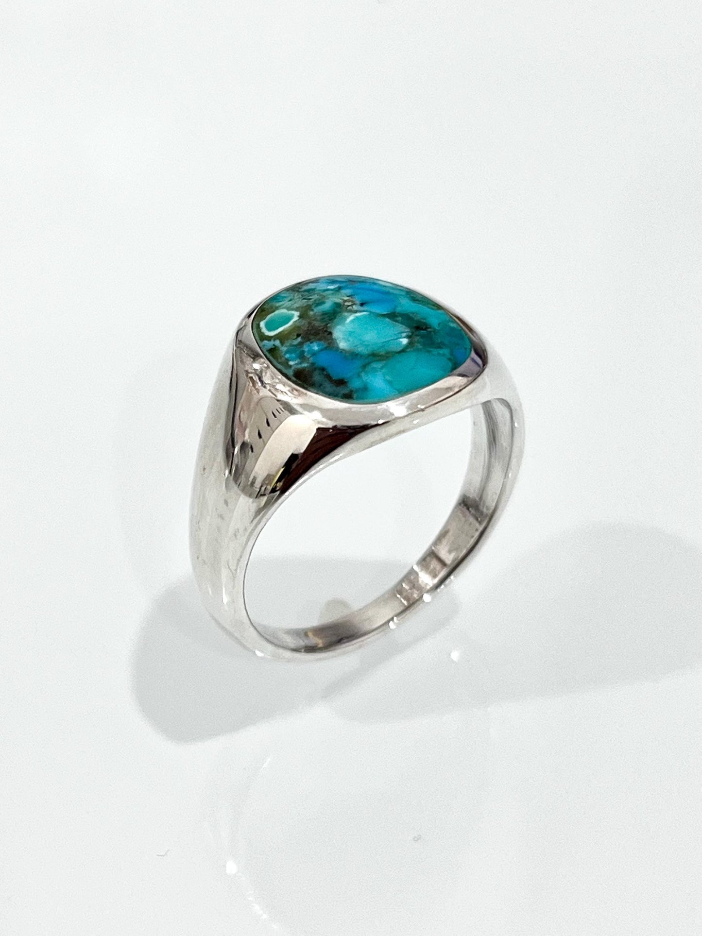 Round Turquoise Men's Ring