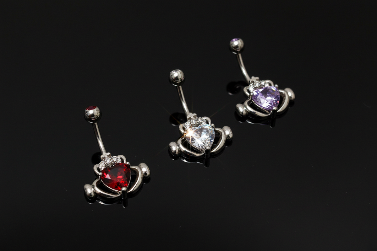 Claddagh Cz Irish Love Garnet Ring