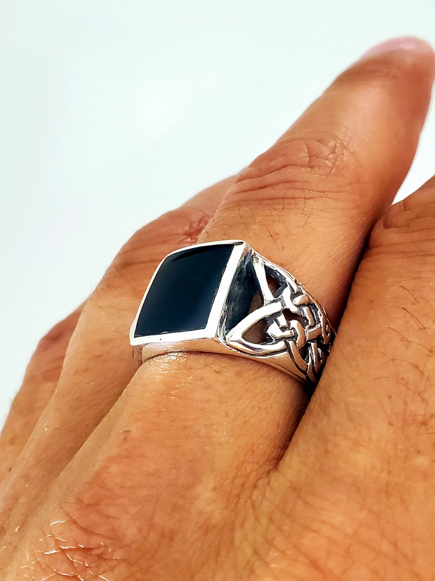 Onyx Celtic Ring