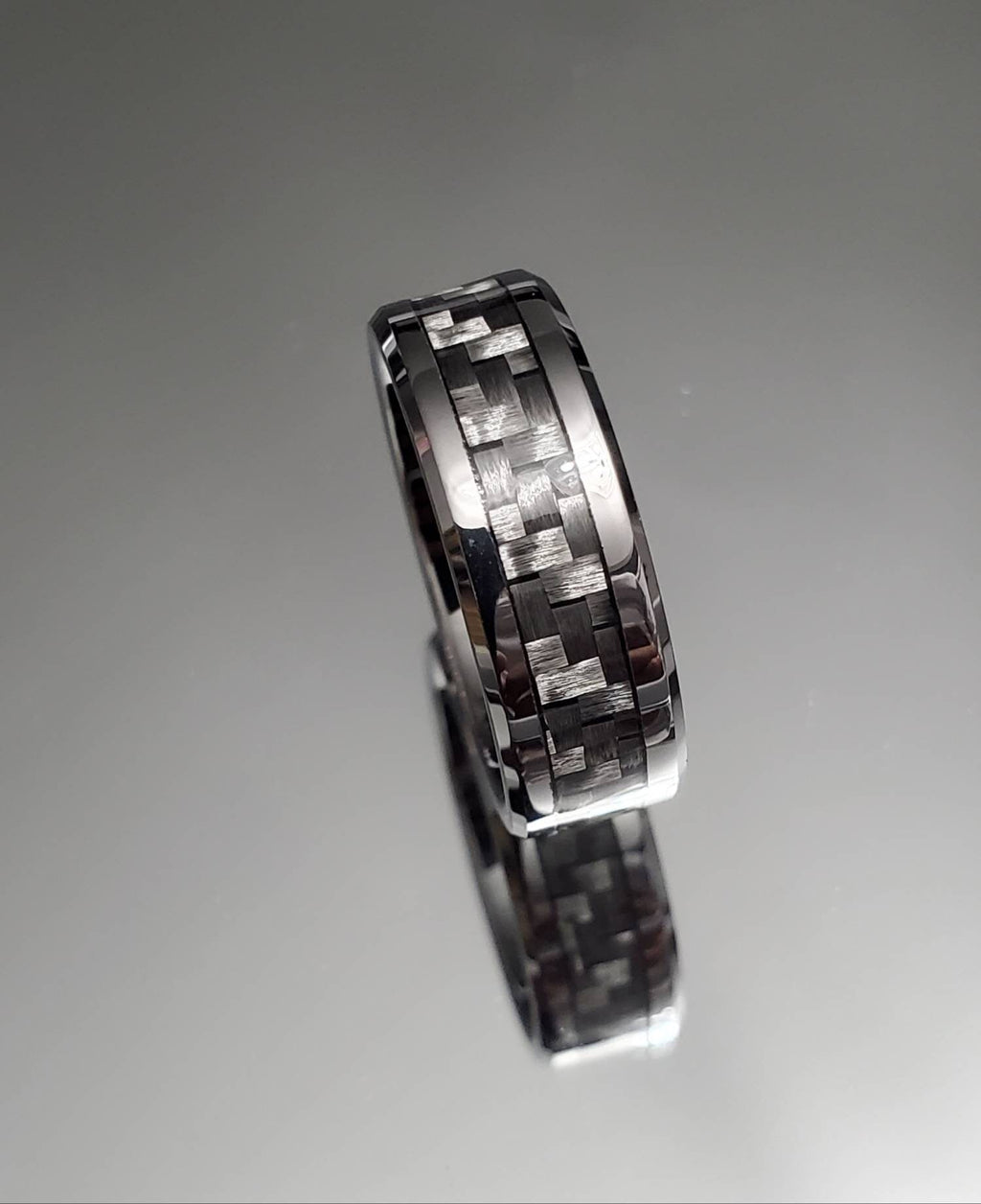 Men's Carbon Fiber Tungsten Ring Car Enthusiast