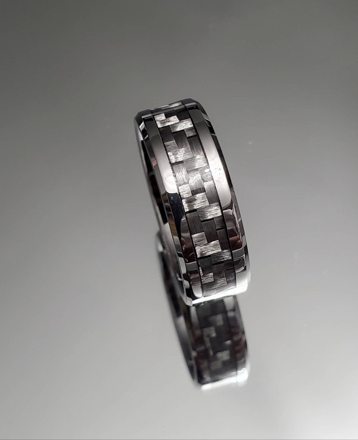 Men's Carbon Fiber Tungsten Ring Car Enthusiast