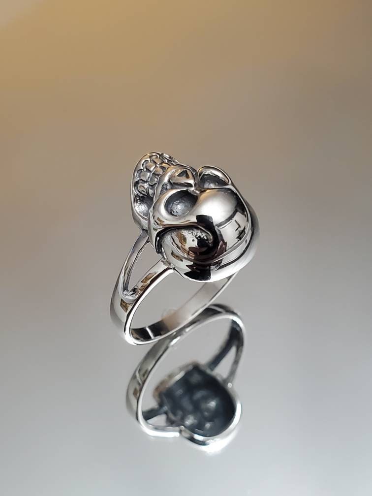 Large Skull Sterling Silver Ring 925 Ring