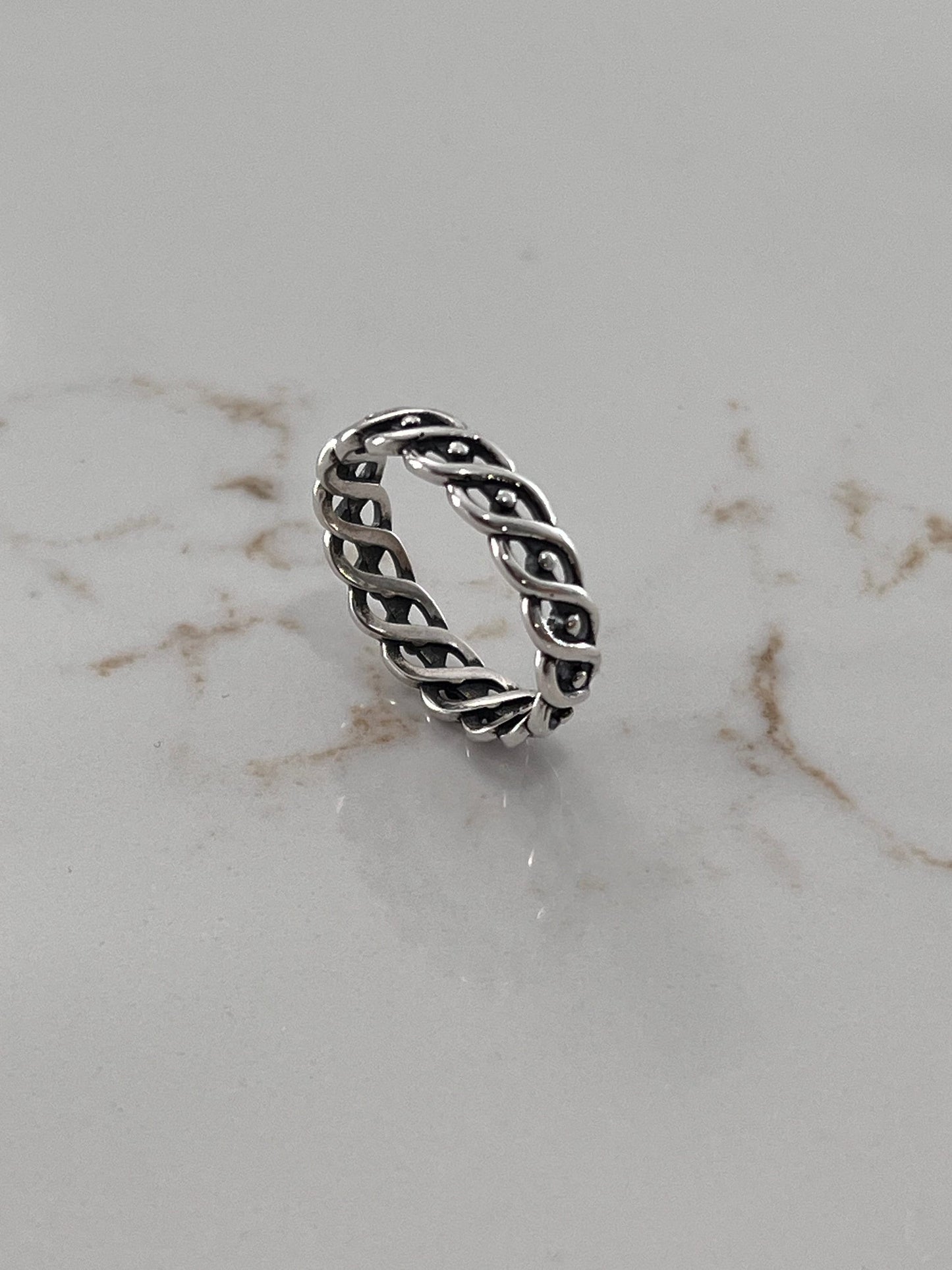 The Spiral Eye, Sterling Silver Men's Ring, 5mm Wedding Band, Engagement Rings for Men or Unisex