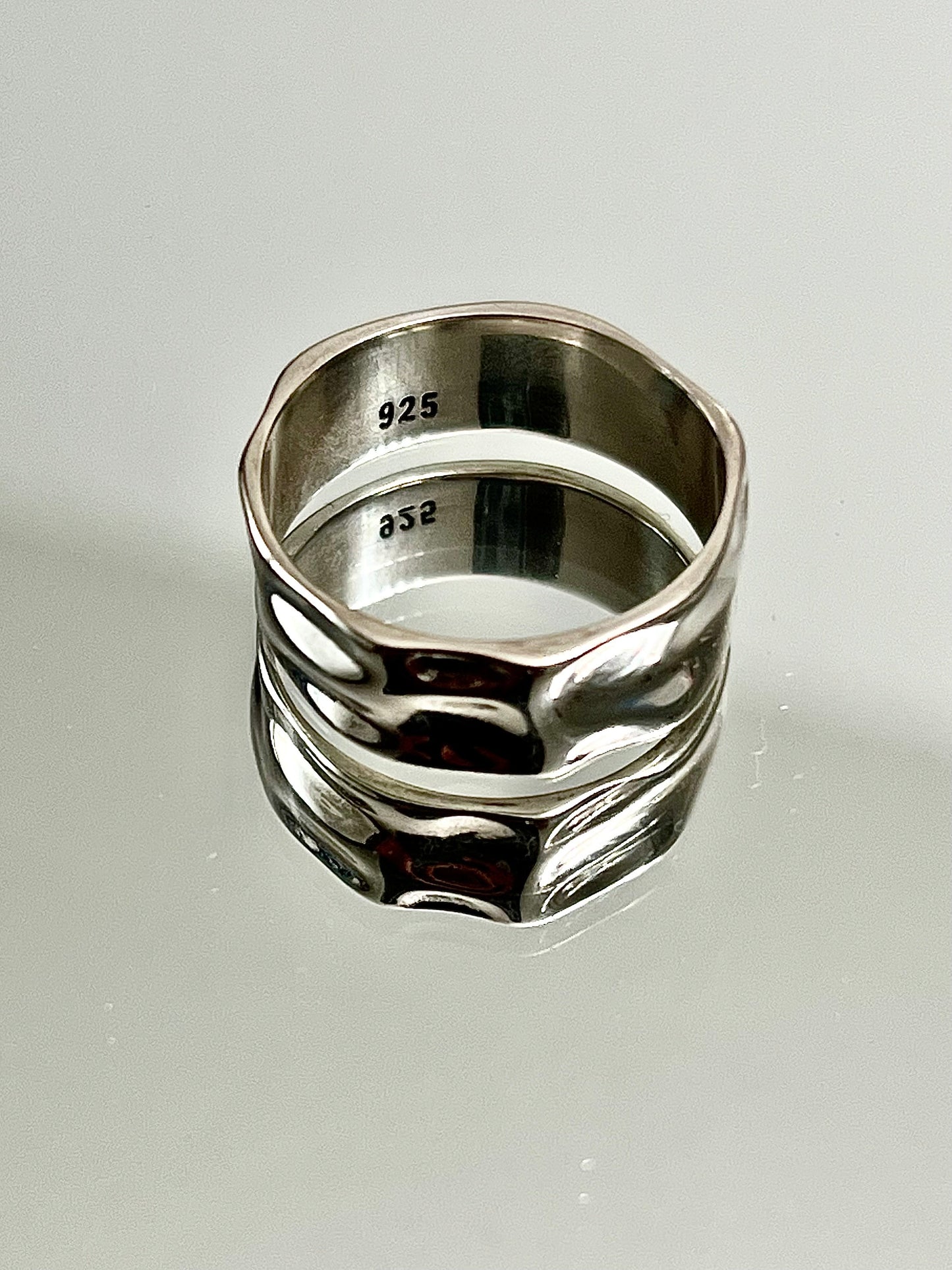 Hammer Double Crown Heart Sterling Silver Men's Ring