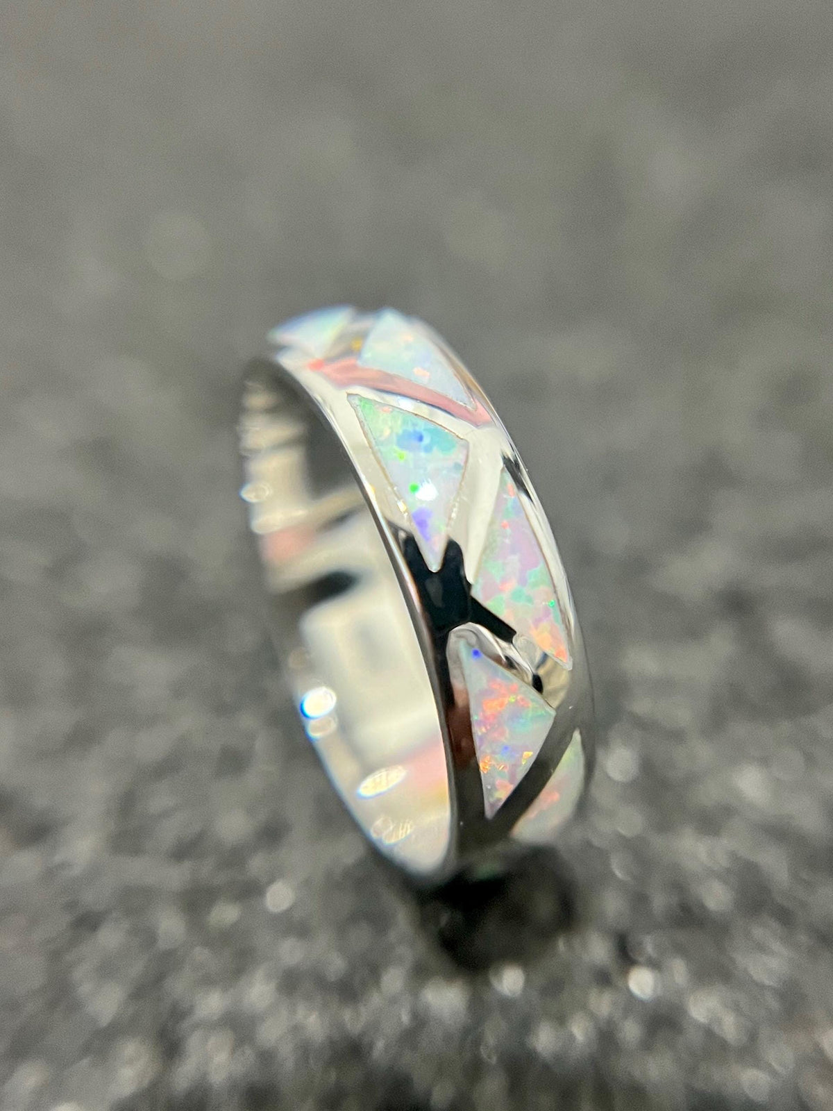Pyramid Opal Ring – 925 Sterling Silver
