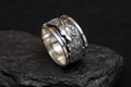 Wide Dragon Spinner Ring – Sterling Silver