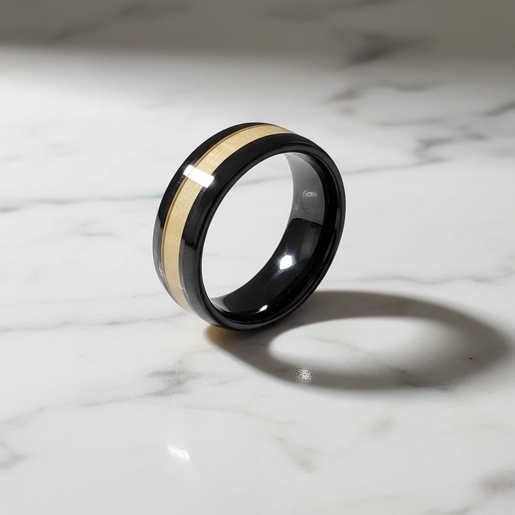 Black Tungsten Band Ceramic