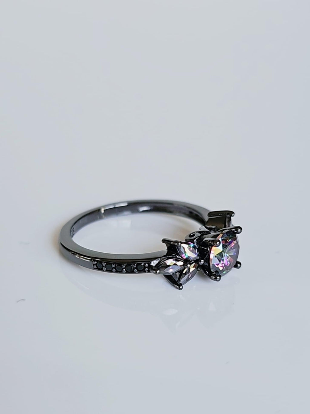 Night Flower Cubic Zirconia Ring – Sterling Silver