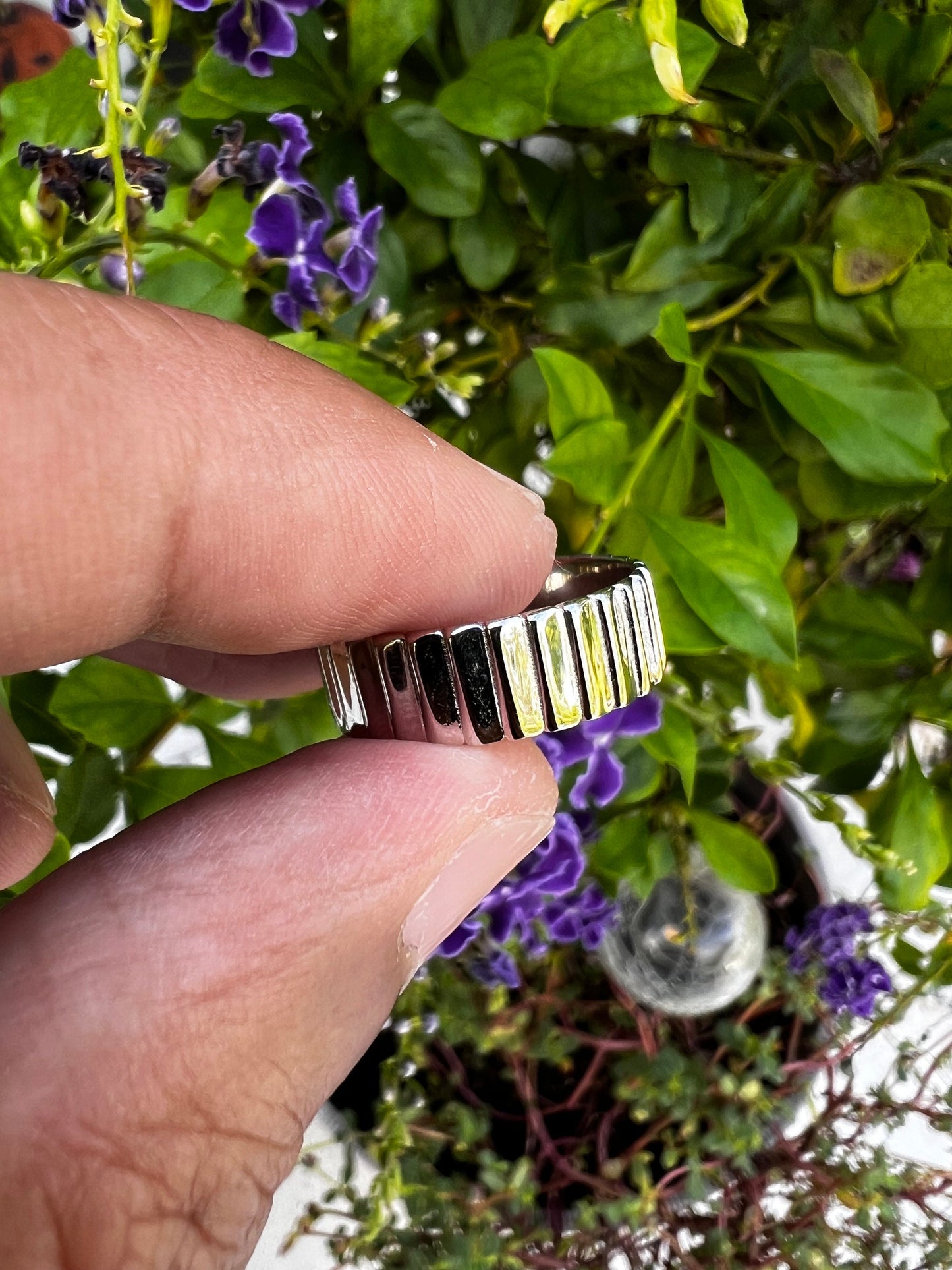 Striped Twist Men's Sterling Silver Ring