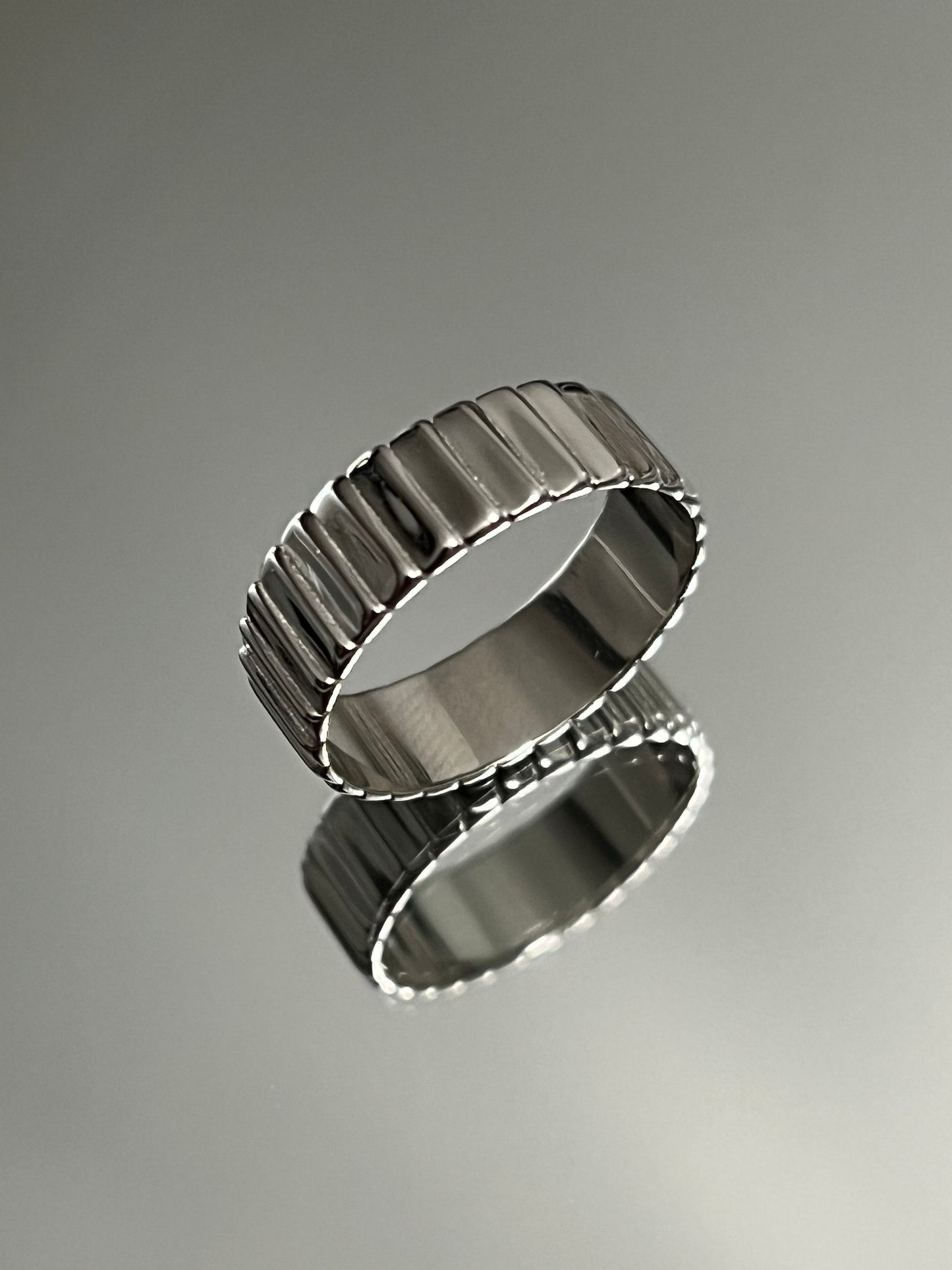 Striped Twist Men's Sterling Silver Ring