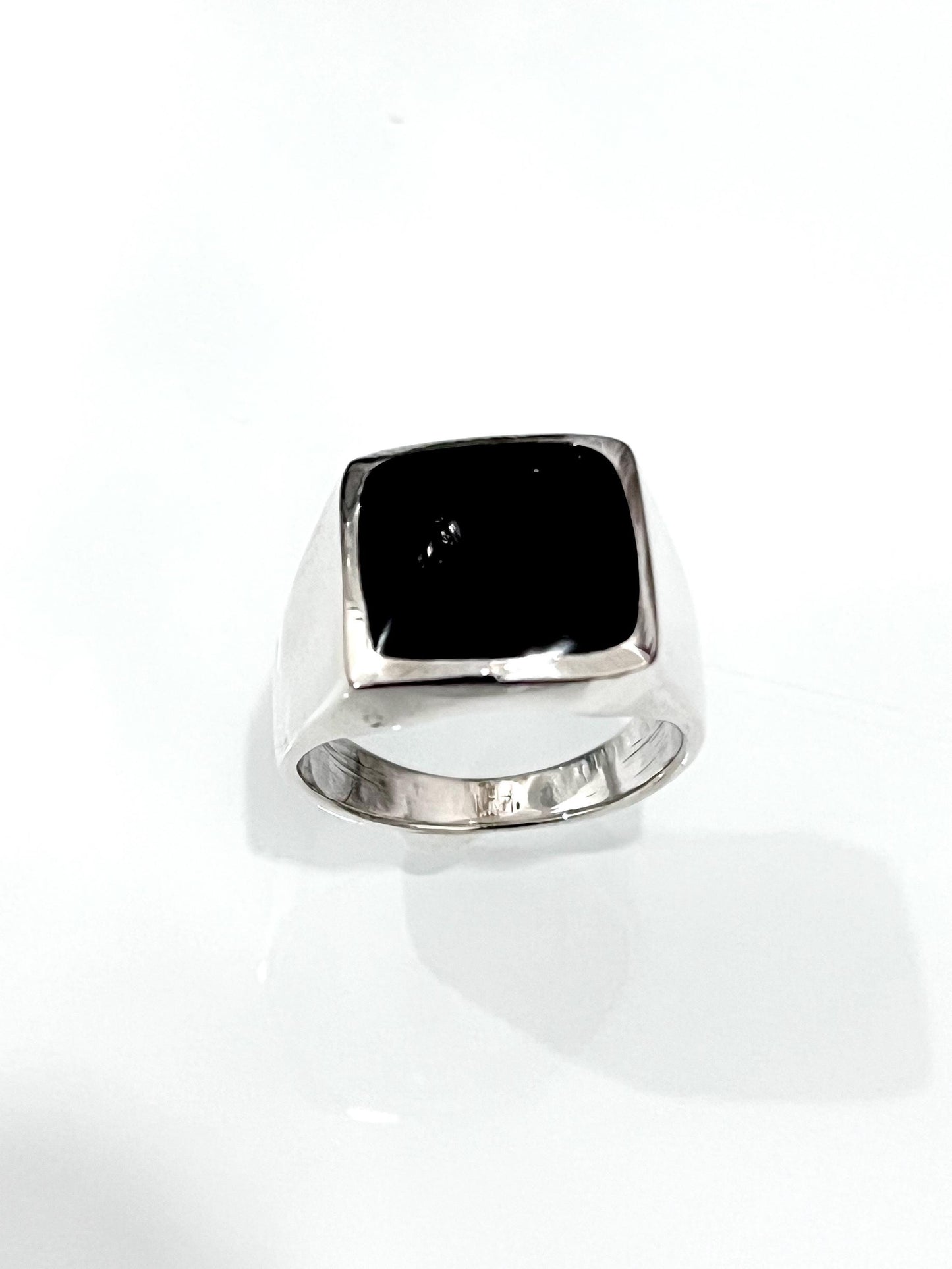 Onyx Sterling Silver Ring for Men: Traditional Band