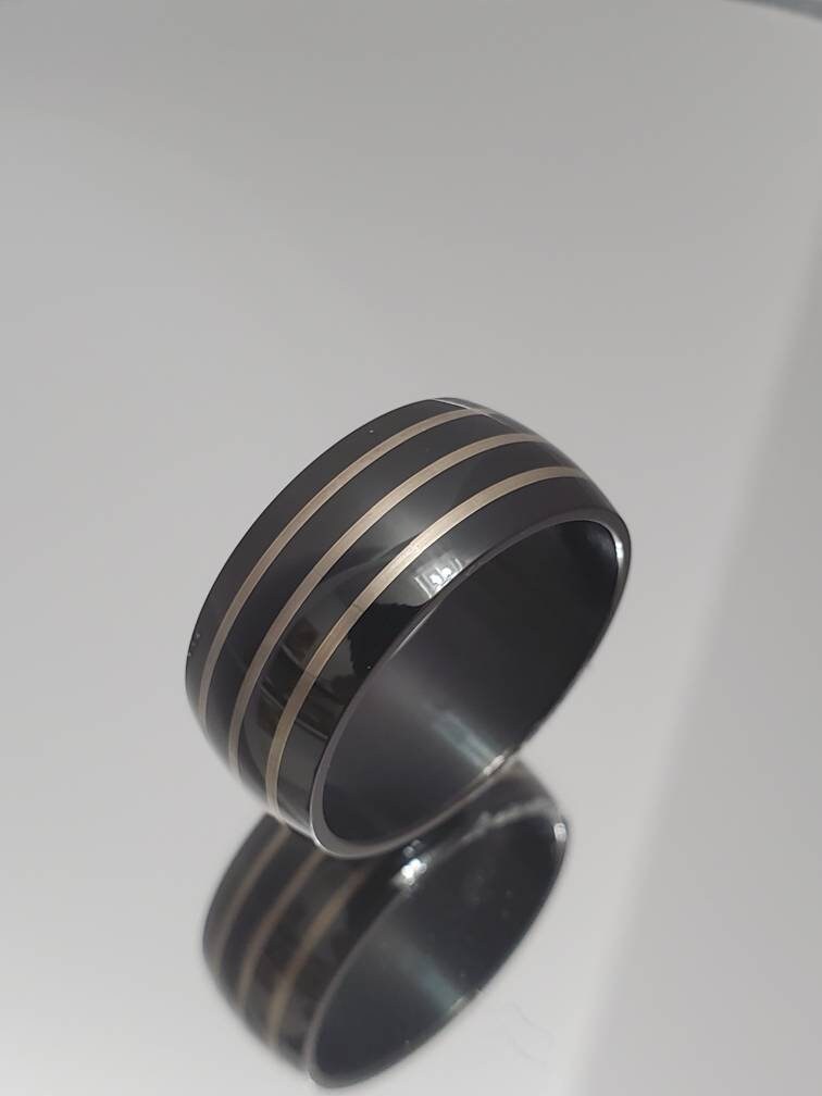 Black 3 Stripe Ring