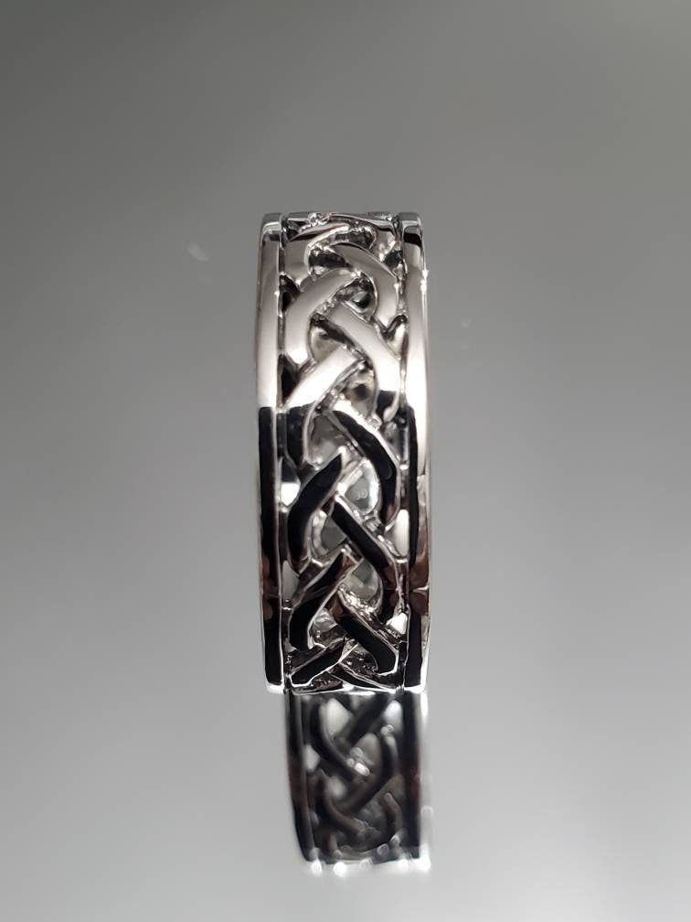 Celtic Woven Oxidized Unisex Wedding Ring – 925 Sterling Silver