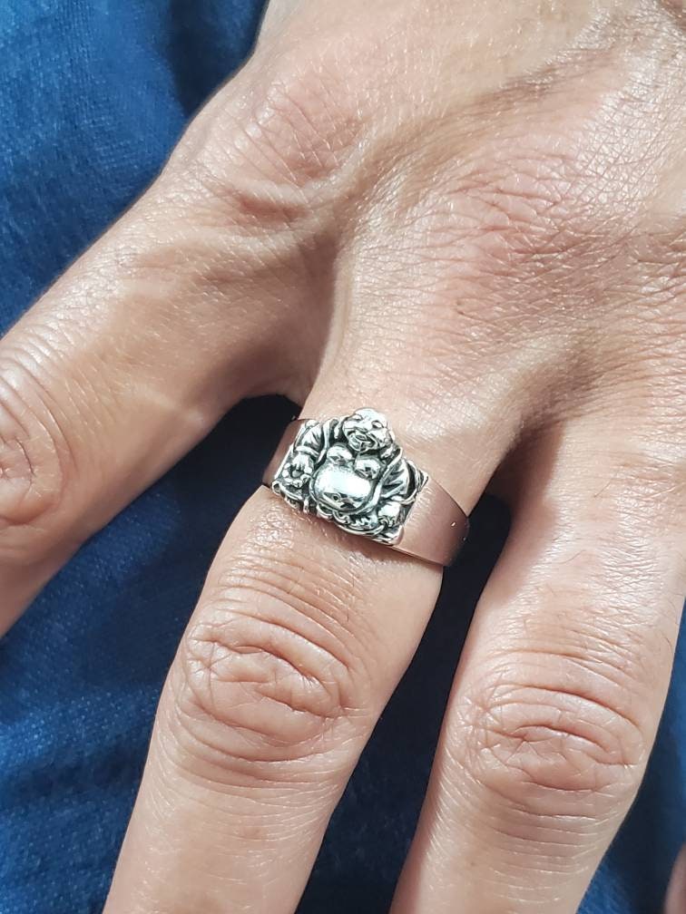Sterling Silver 925 Buddha Ring