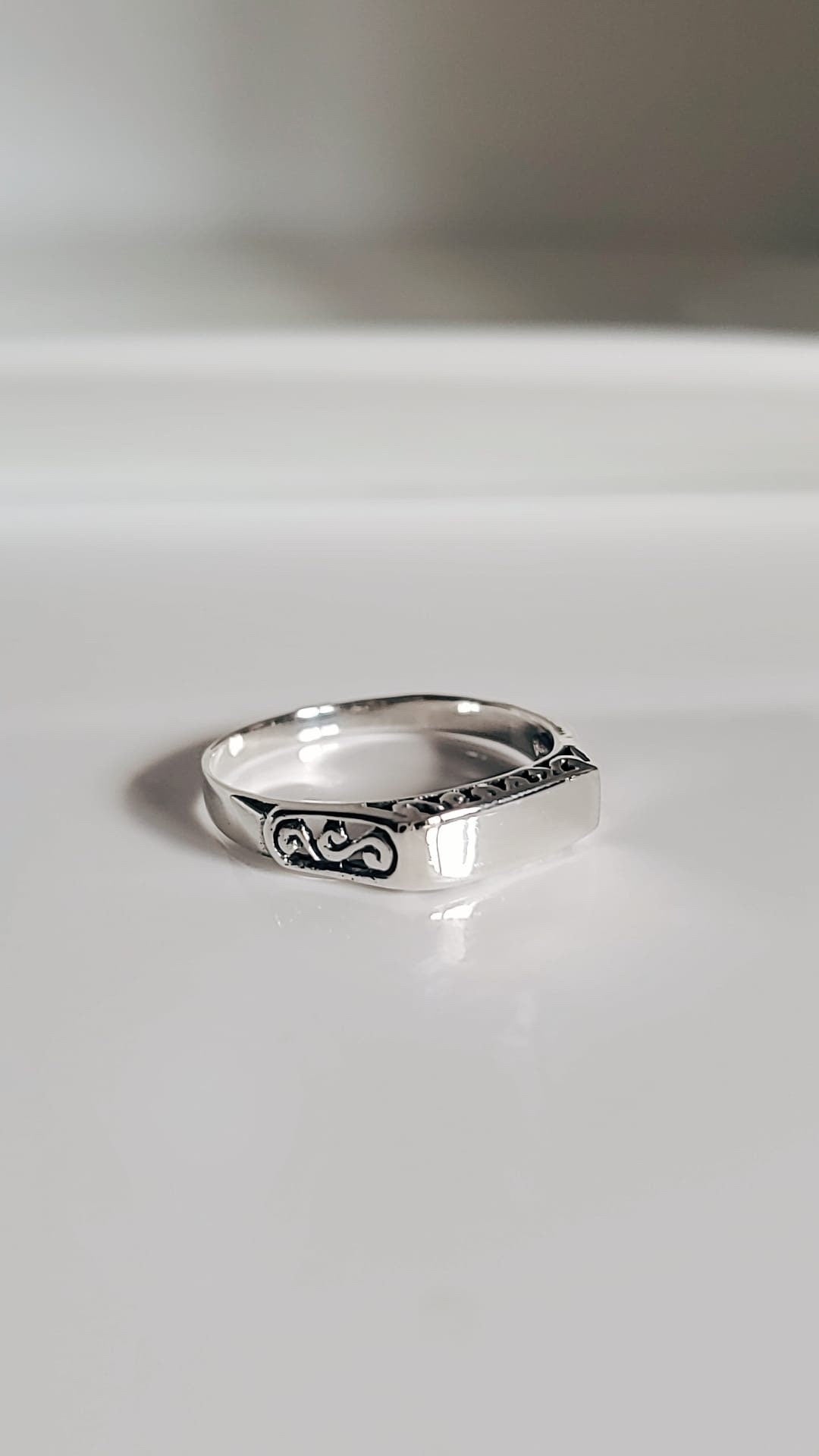 Oxidized Sterling Silver Design Ring