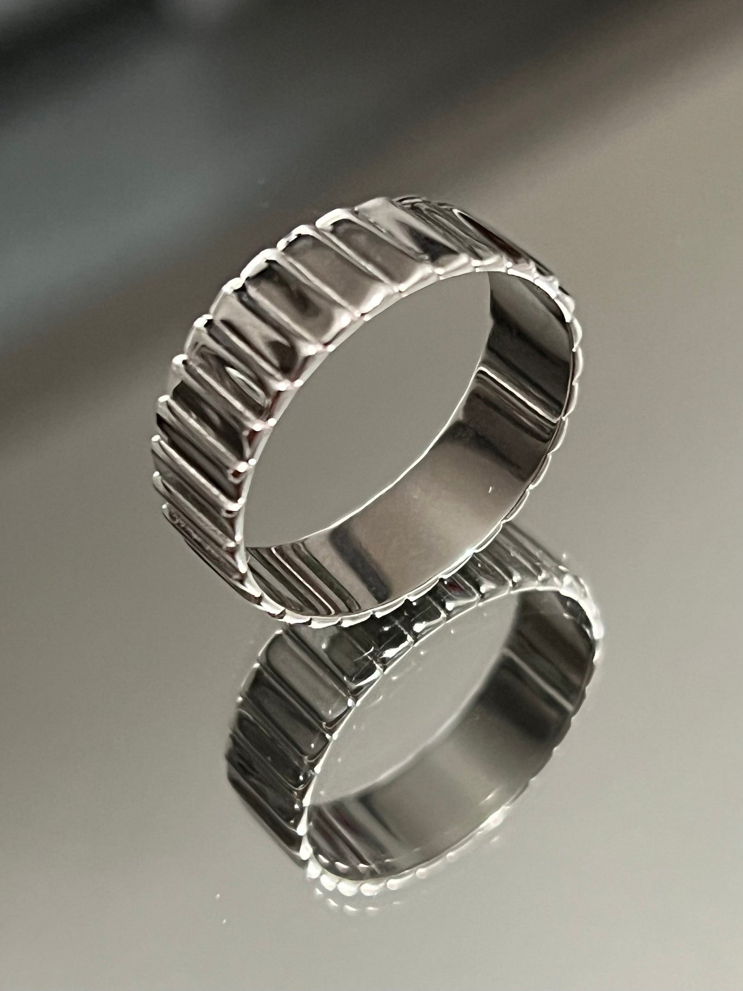 Striped Twist Men's Sterling Silver Ring