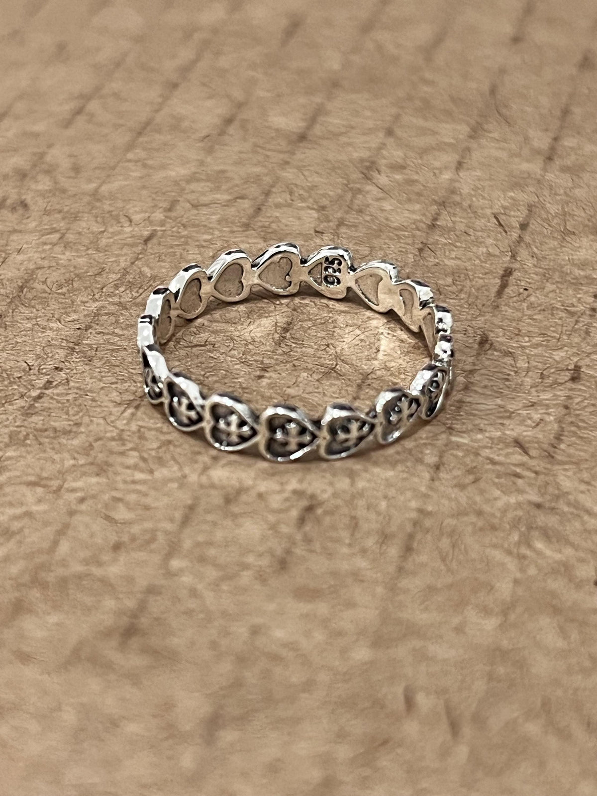 Oxidized Heart Cross Ring – Sterling Silver with Finish