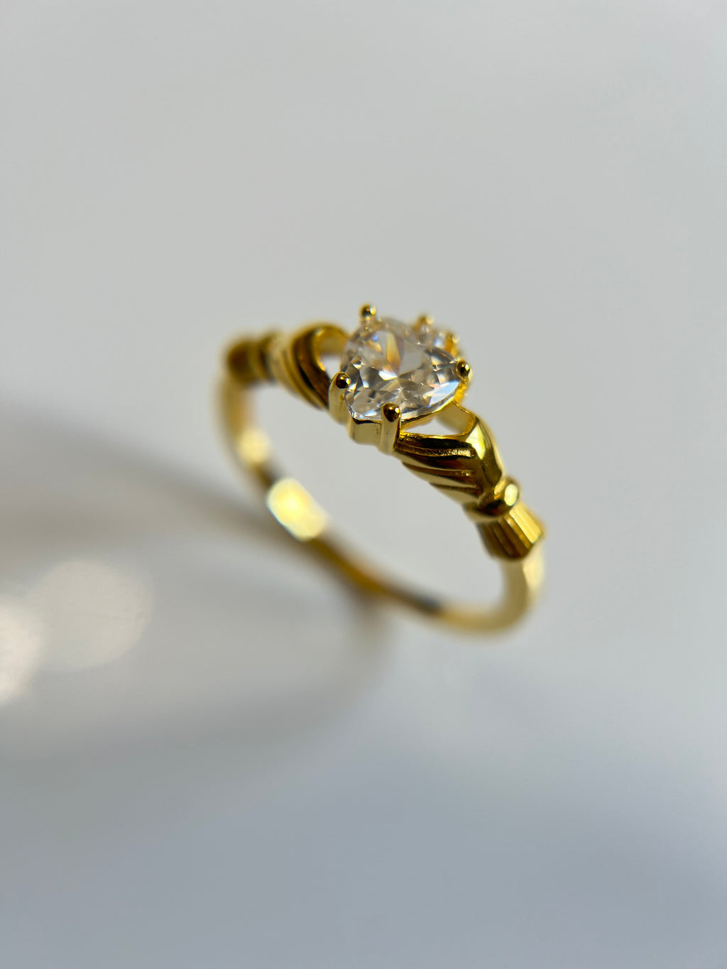 Gold Tone Irish Celtic Claddagh Ring
