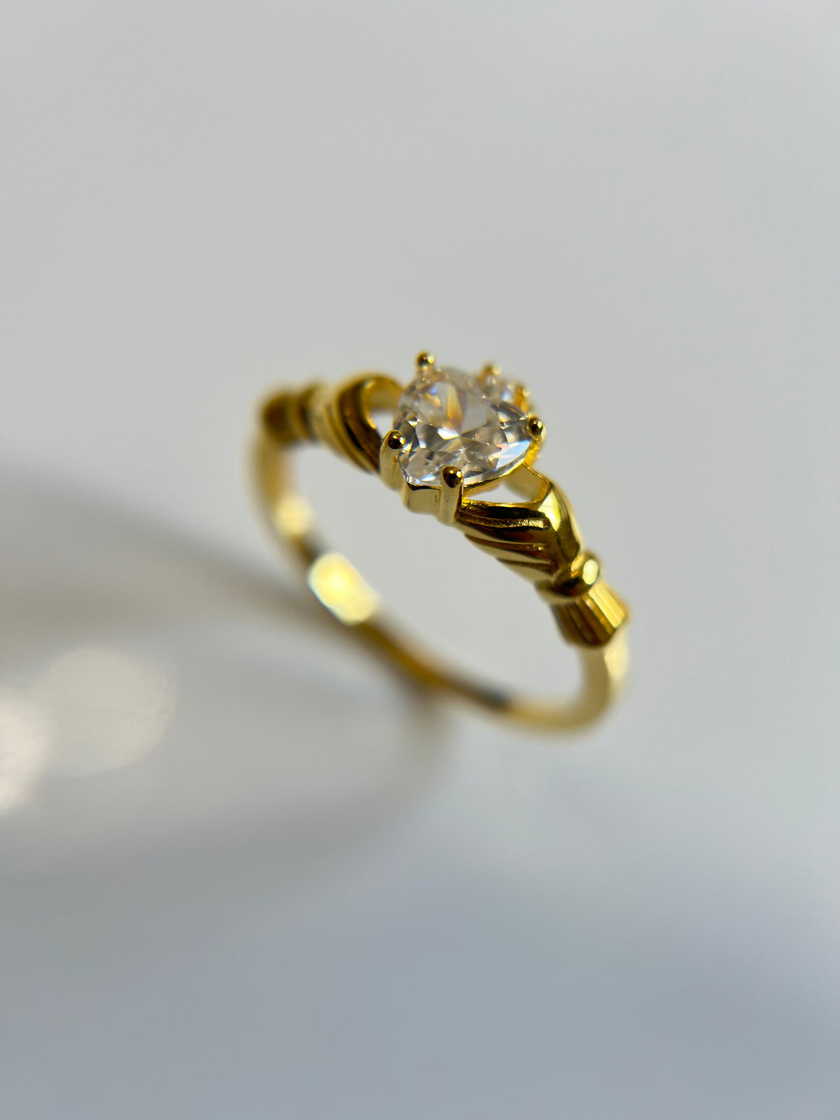 Gold Tone Irish Celtic Claddagh Ring