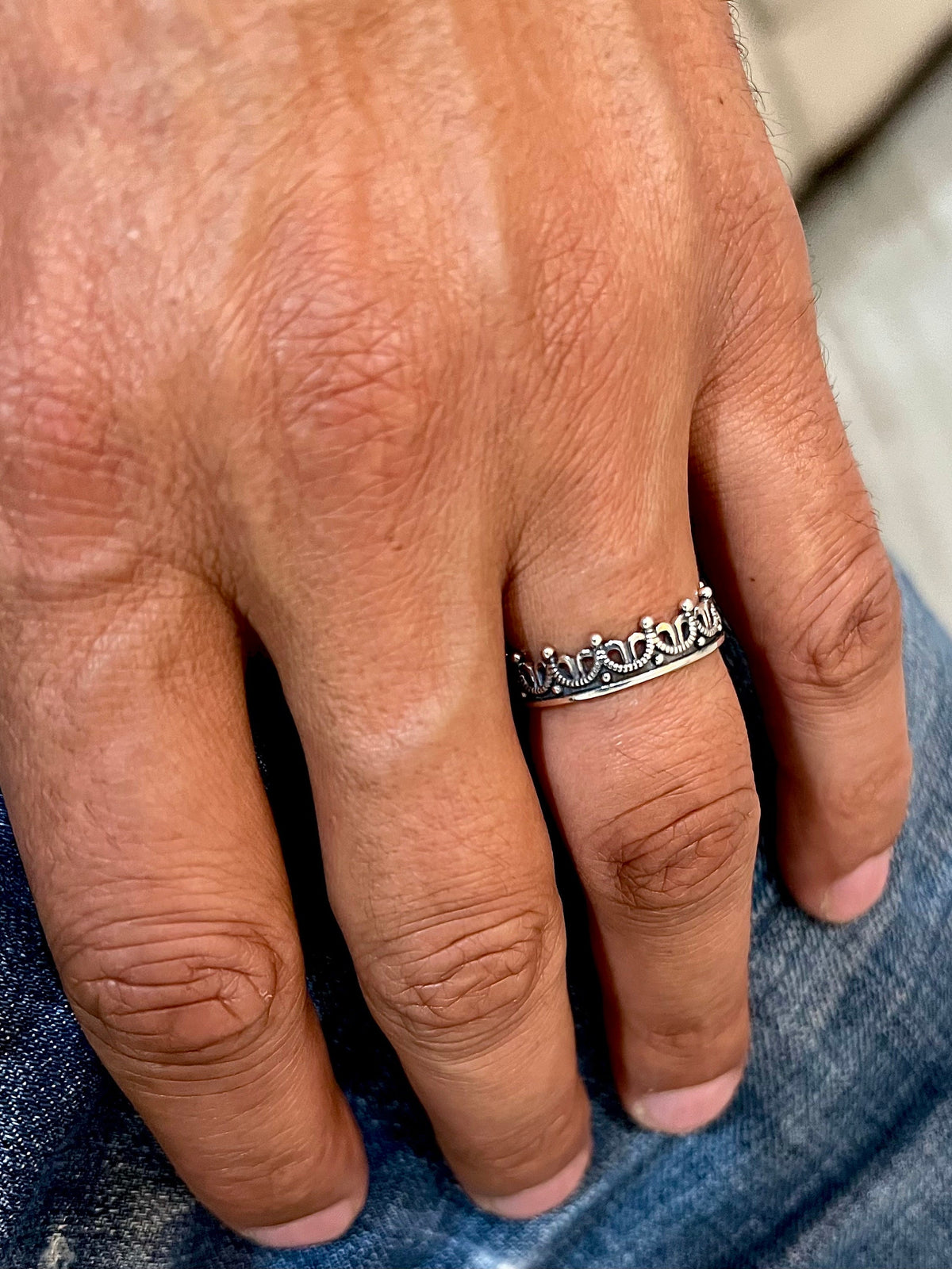6mm Crown Ring with CZ – Sterling Silver
