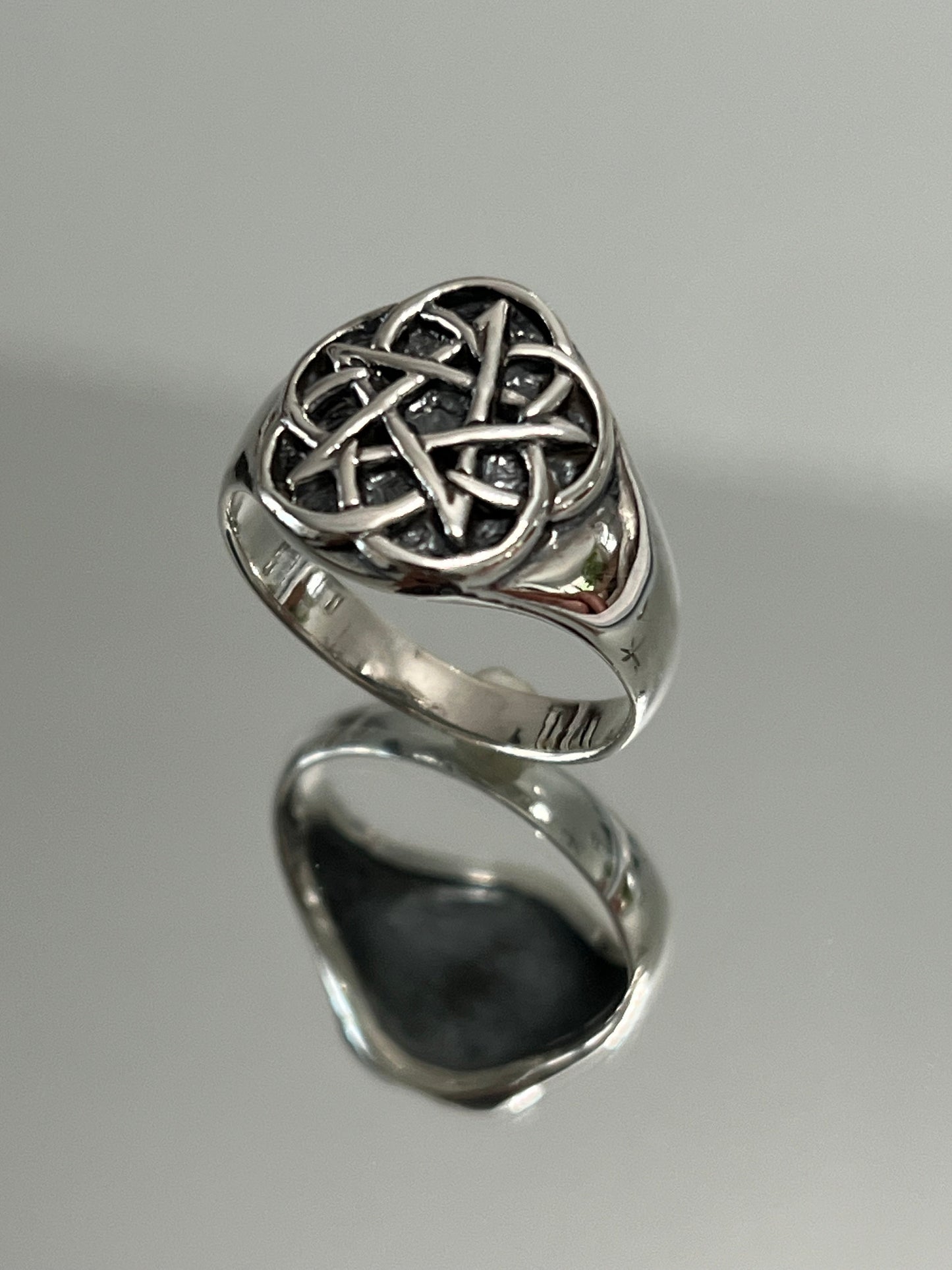 Star Ring, Sterling Silver Ring, Men's Band, 925 Silver, Pentagram, Greek