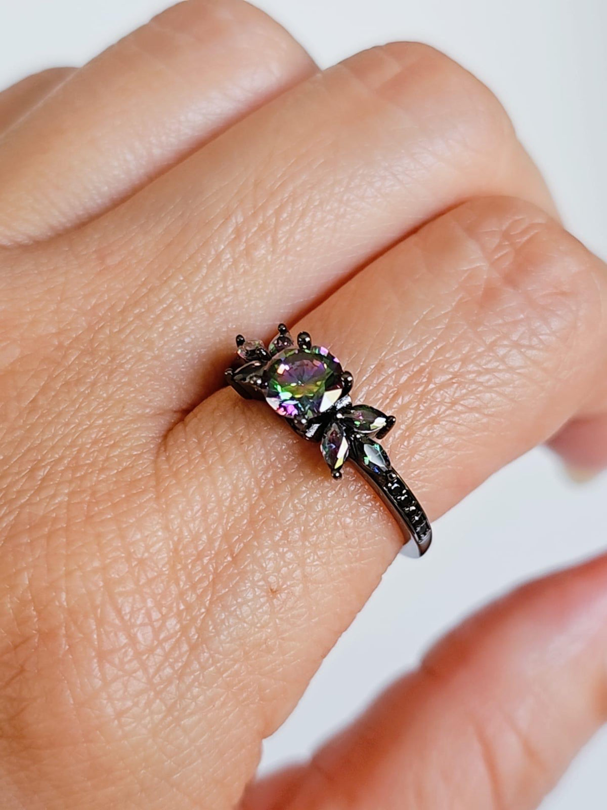 Night Flower Cubic Zirconia Ring – Sterling Silver
