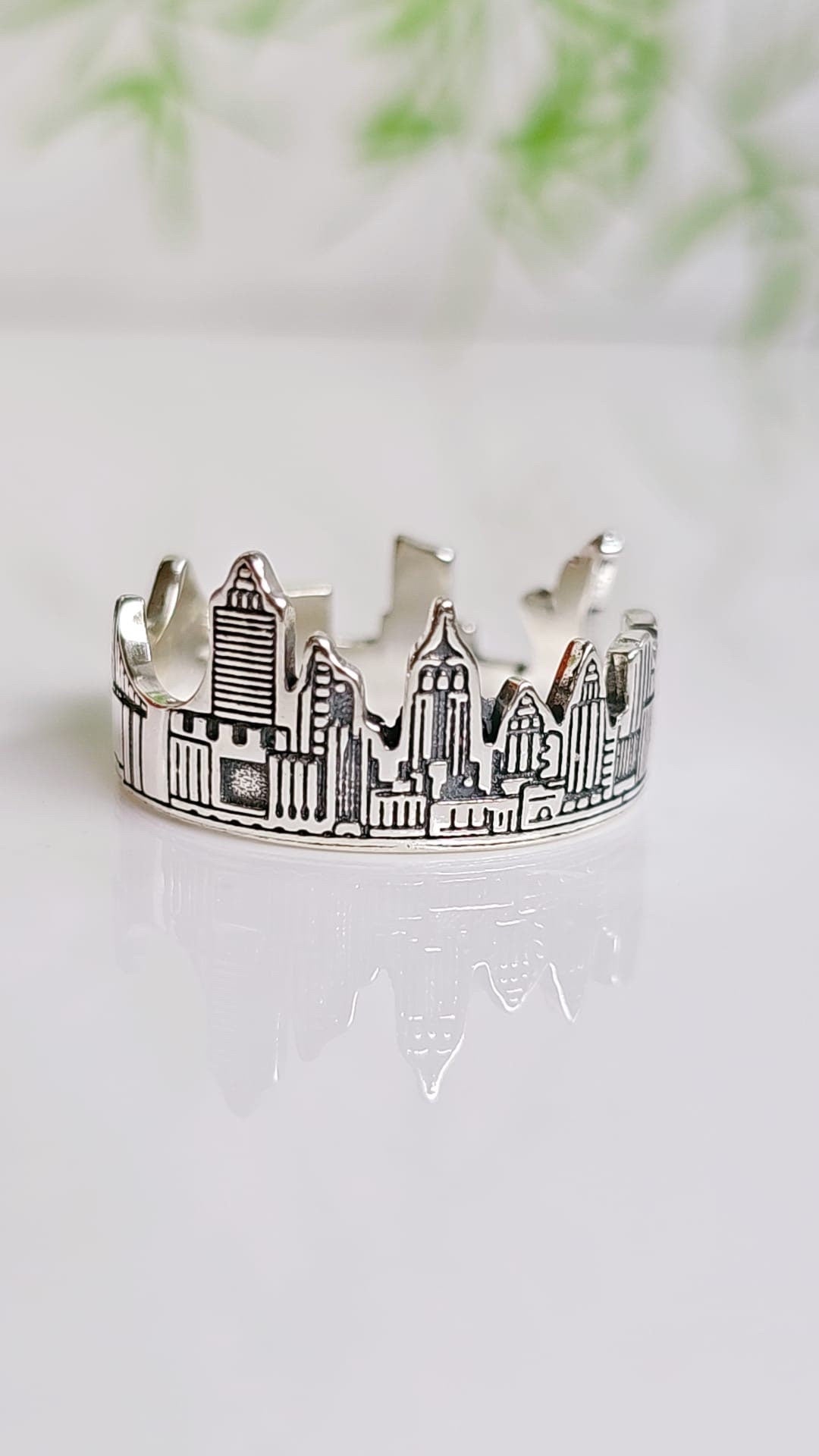 Skyline Men's Ring – Sterling Silver with 12mm Band Width